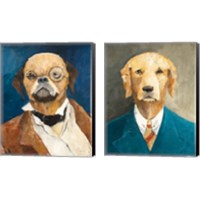 Framed Whimsical Dog 2 Piece Canvas Print Set