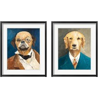 Framed 'Whimsical Dog 2 Piece Framed Art Print Set' border=