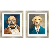 Framed 'Whimsical Dog 2 Piece Framed Art Print Set' border=