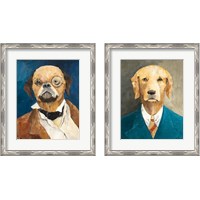 Framed 'Whimsical Dog 2 Piece Framed Art Print Set' border=