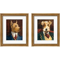 Framed 'Whimsical Dog 2 Piece Framed Art Print Set' border=