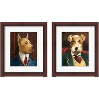 Framed 'Whimsical Dog 2 Piece Framed Art Print Set' border=