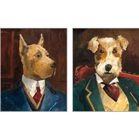 Framed Whimsical Dog 2 Piece Art Print Set