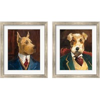 Framed 'Whimsical Dog 2 Piece Framed Art Print Set' border=