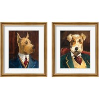 Framed 'Whimsical Dog 2 Piece Framed Art Print Set' border=