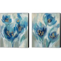 Framed 'Blue Fairy Tale Floral 2 Piece Canvas Print Set' border=