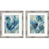 Framed Blue Fairy Tale Floral 2 Piece Framed Art Print Set