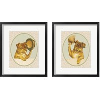 Framed Dog with Ha 2 Piece Framed Art Print Set
