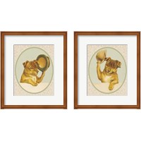 Framed 'Dog with Ha 2 Piece Framed Art Print Set' border=