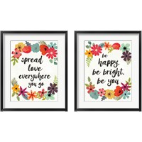 Framed 'Words and Petals 2 Piece Framed Art Print Set' border=