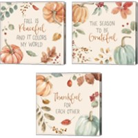 Framed 'Autumn Feel 3 Piece Canvas Print Set' border=