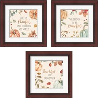 Framed 'Autumn Feel 3 Piece Framed Art Print Set' border=