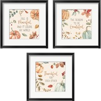 Framed 'Autumn Feel 3 Piece Framed Art Print Set' border=