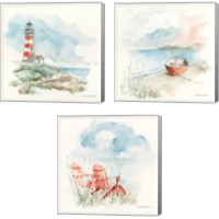 Framed 'Seaside Journey 3 Piece Canvas Print Set' border=