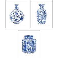 Framed Chinoiserie Vase 3 Piece Art Print Set