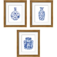 Framed 'Chinoiserie Vase 3 Piece Framed Art Print Set' border=