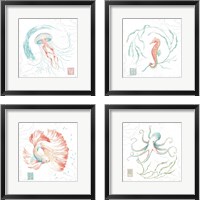 Framed Delicate Sea 4 Piece Framed Art Print Set