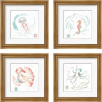 Framed Delicate Sea 4 Piece Framed Art Print Set