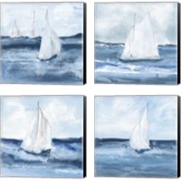 Framed Sailboats  4 Piece Canvas Print Set