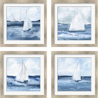 Framed Sailboats  4 Piece Framed Art Print Set