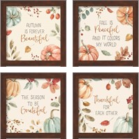 Framed 'Autumn Feel 4 Piece Framed Art Print Set' border=