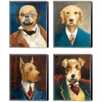 Framed 'Whimsical Dog 4 Piece Canvas Print Set' border=