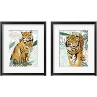 Framed 'Jungle Tiger  2 Piece Framed Art Print Set' border=