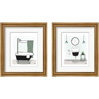 Framed 'Sage Bath 2 Piece Framed Art Print Set' border=