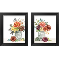 Framed 'Flower Fest Green Jar 2 Piece Framed Art Print Set' border=