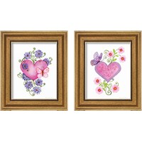 Framed Hearts and Flowers 2 Piece Framed Art Print Set