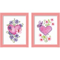 Framed Hearts and Flowers 2 Piece Framed Art Print Set