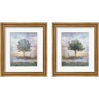Framed 'Tree Collage 2 Piece Framed Art Print Set' border=