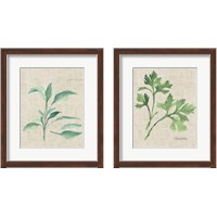 Framed 'Herbs on Burlap 2 Piece Framed Art Print Set' border=
