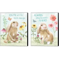 Framed 'Sweet Bunnies 2 Piece Canvas Print Set' border=