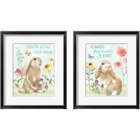 Framed 'Sweet Bunnies 2 Piece Framed Art Print Set' border=