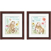 Framed 'Sweet Bunnies 2 Piece Framed Art Print Set' border=