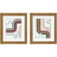Framed 'Retro Subway 2 Piece Framed Art Print Set' border=