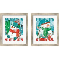 Framed 'Snowy Fun 2 Piece Framed Art Print Set' border=