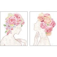 Framed She Dreams of Roses 2 Piece Art Print Set