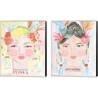 Framed Boho Lady 2 Piece Canvas Print Set