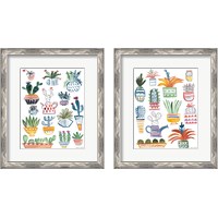 Framed Funky Cacti Summer 2 Piece Framed Art Print Set