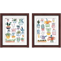 Framed 'Funky Cacti Summer 2 Piece Framed Art Print Set' border=