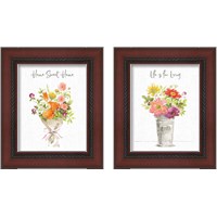 Framed 'Farmhouse Floral  2 Piece Framed Art Print Set' border=