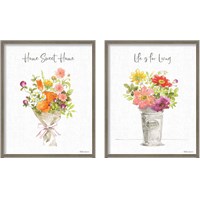 Framed 'Farmhouse Floral  2 Piece Framed Art Print Set' border=