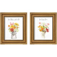 Framed 'Farmhouse Floral  2 Piece Framed Art Print Set' border=