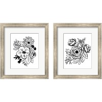 Framed 'Flower Sketch 2 Piece Framed Art Print Set' border=