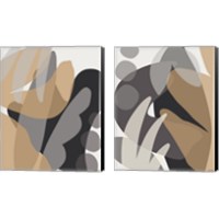 Framed 'Neutral Abstract 2 Piece Canvas Print Set' border=