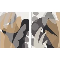 Framed Neutral Abstract 2 Piece Art Print Set