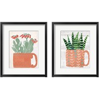 Framed 'Coral Cuppa Neutral 2 Piece Framed Art Print Set' border=