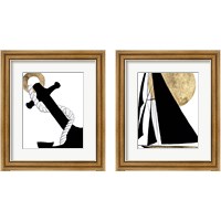 Framed 'Midnight Black  2 Piece Framed Art Print Set' border=